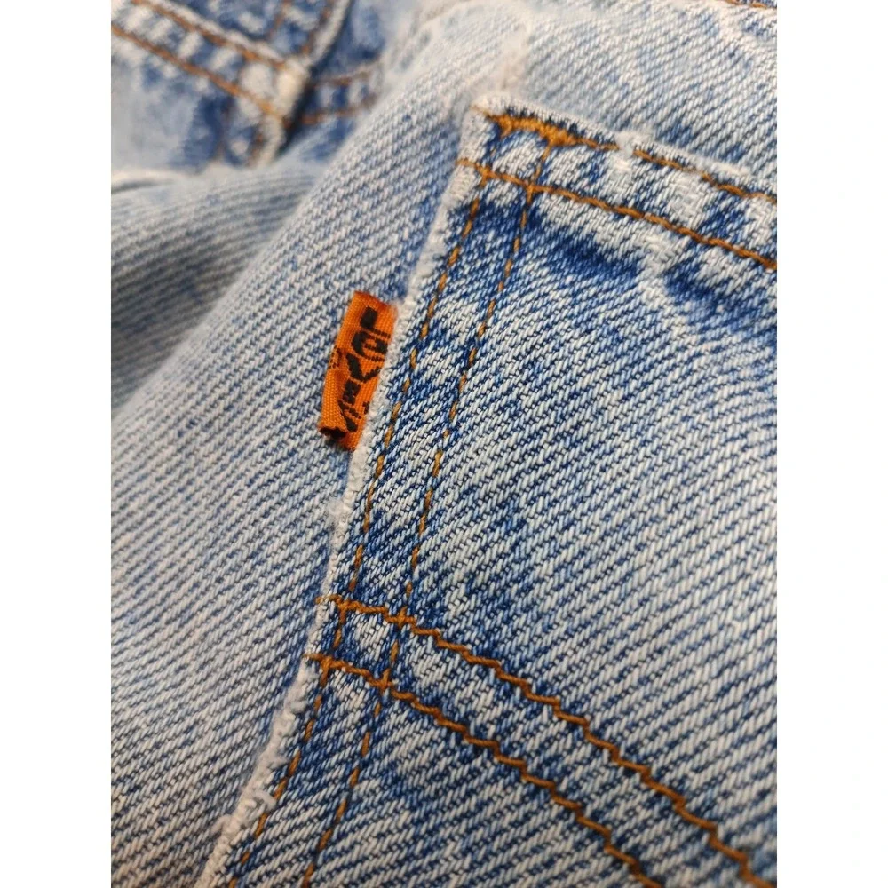Vintage Levi's 505 Orange Tap Straight Leg Men's Denim Jeans Size 34×34